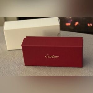 Cartier Red Glasses Box with Additional White Gift Box